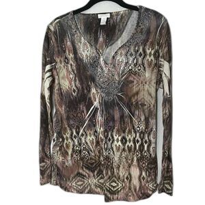 Women’s Chico’s Y2K Tye Die Boho Top Size M